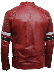 Men's Striped Cafe Racer Biker Jacket