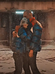 Stranger Things Joyce and Hopper Puffer Couple Jacket