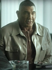 The Killer's Game Dave Bautista Grey Leather Jacket