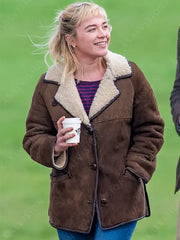 We Live in Time Almut Brown Shearling Jacket