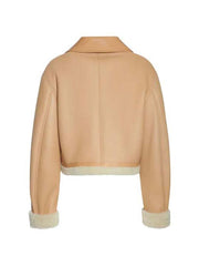 Cream Shearling Jacket For Women