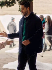 Mom's Christmas Boyfriend Zach Smadu Blue Coat