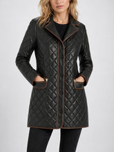 Zelira Black Quilted Leather Coat