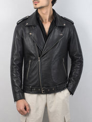 Malvorn Vintage Biker Black Jacket