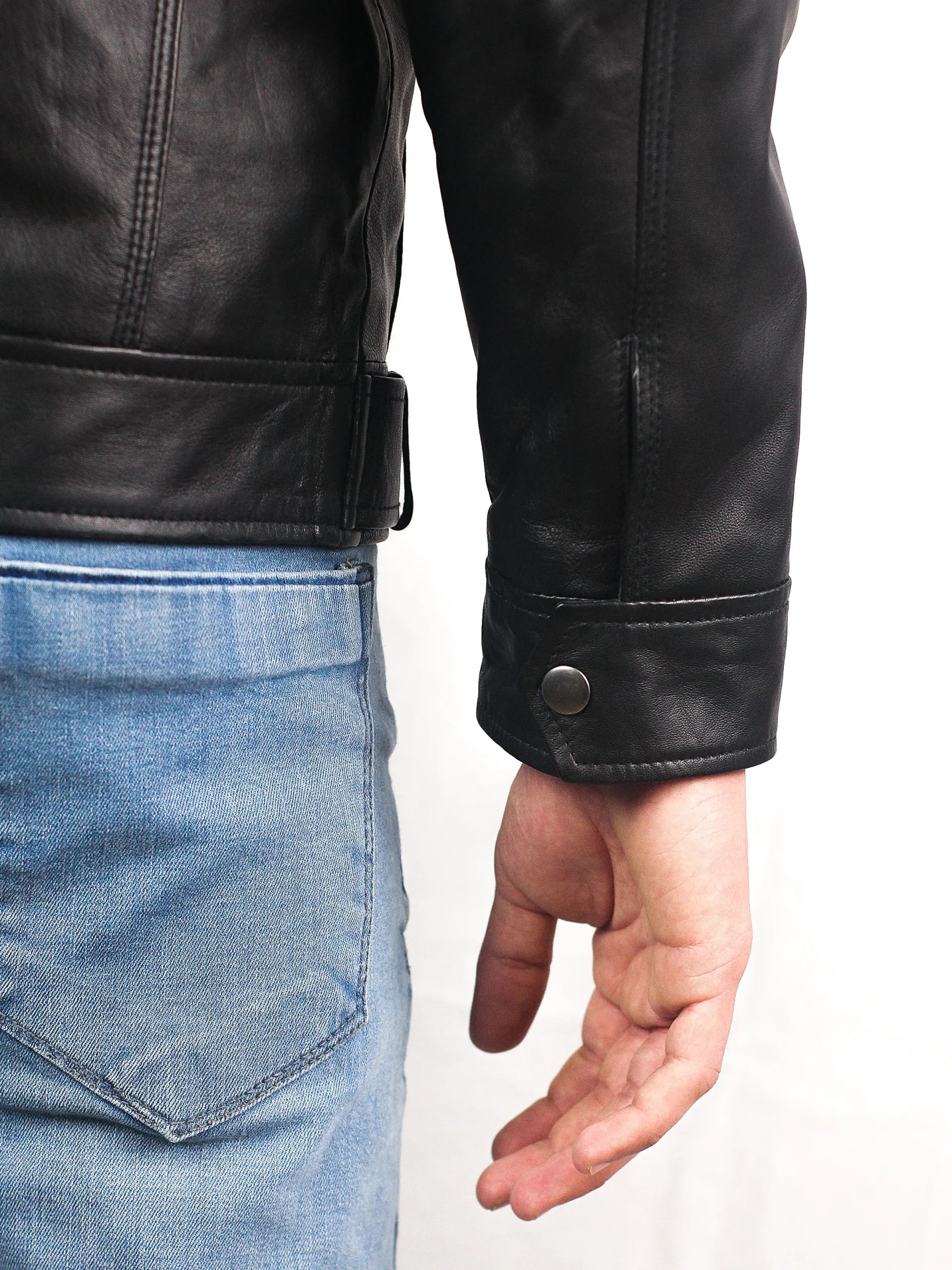 Zevian Men's Cafe Racer 2026 Black Leather Jacket