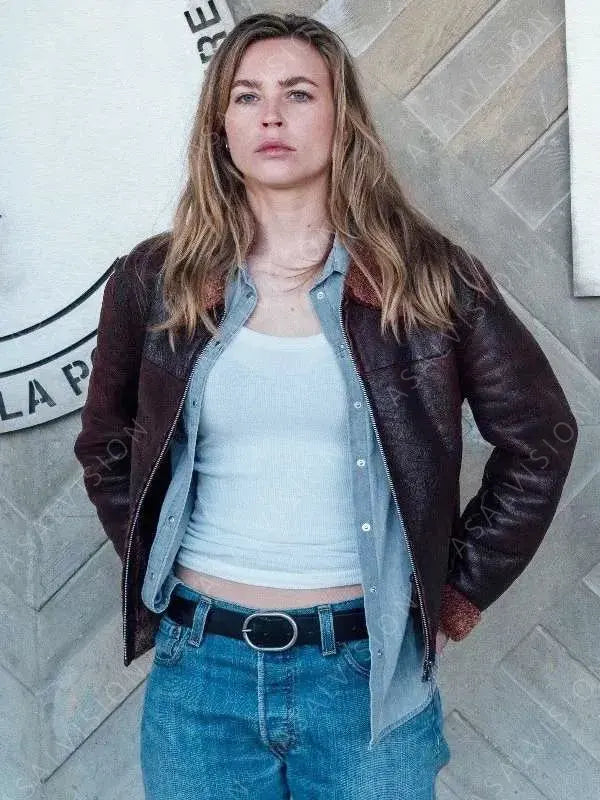 Blood Coast Alice Vidal Maroon Leather Jacket