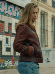 Blood Coast Alice Vidal Maroon Leather Jacket