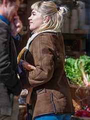 We Live in Time Almut Brown Shearling Jacket