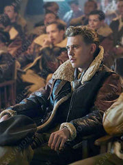 Masters Of The Air Austin Butler Shearling Leather Jacket