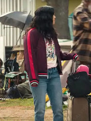 Jackpot 2024 Katie Maroon Bomber Jacket
