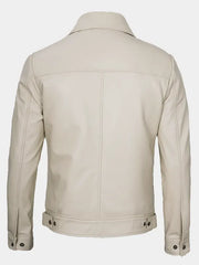 Mens Beige Leather Jacket