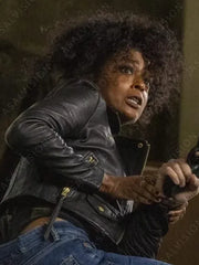 Double Life 2023 Javicia Leslie Black Leather Jacket