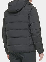 Men's Black Puffer Jacket With Hood
