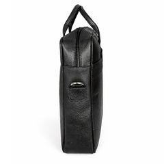 Neve Black Leather Laptop Bag