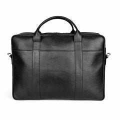 Neve Black Leather Laptop Bag