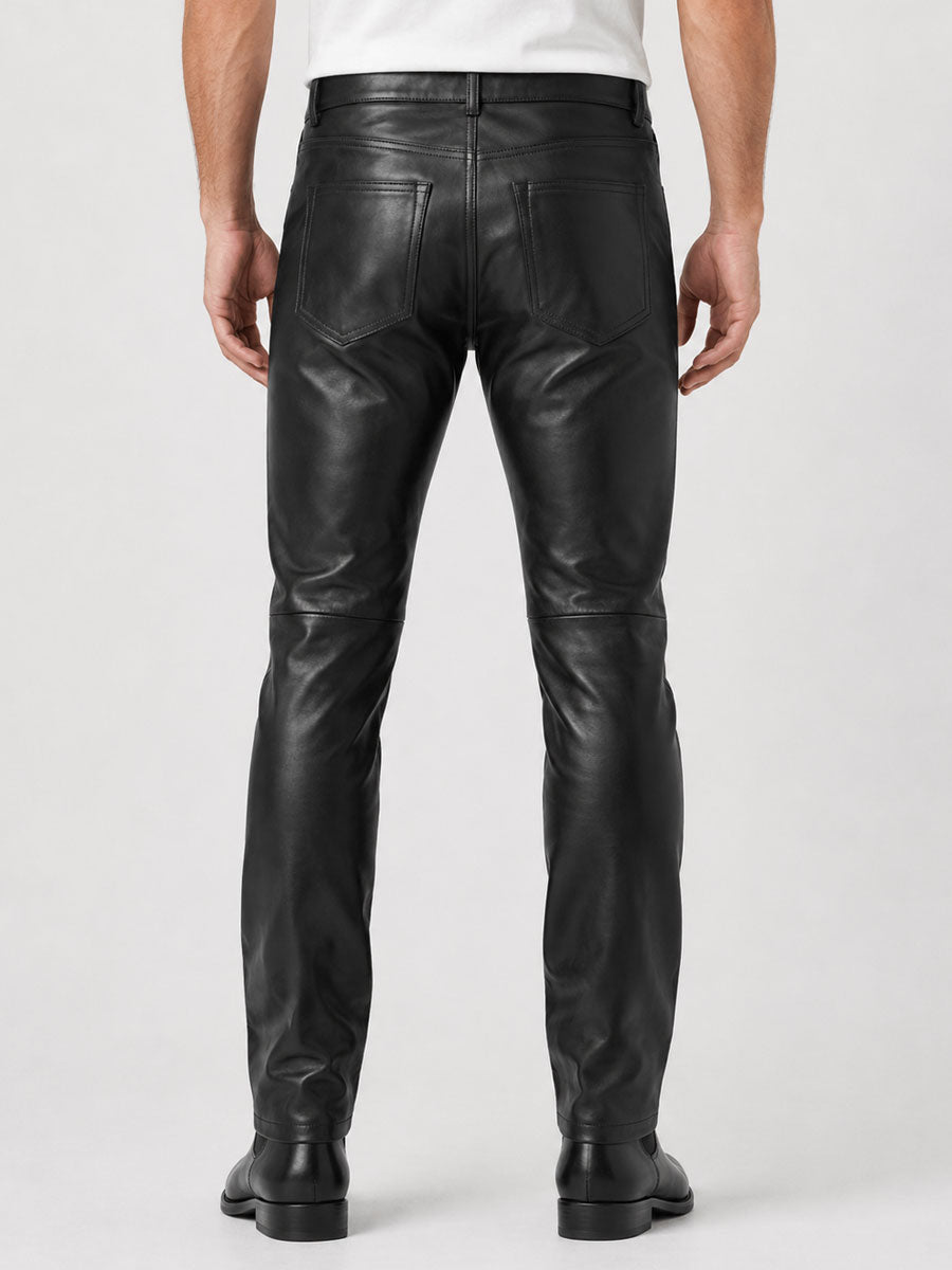 Elric Black Leather Pants