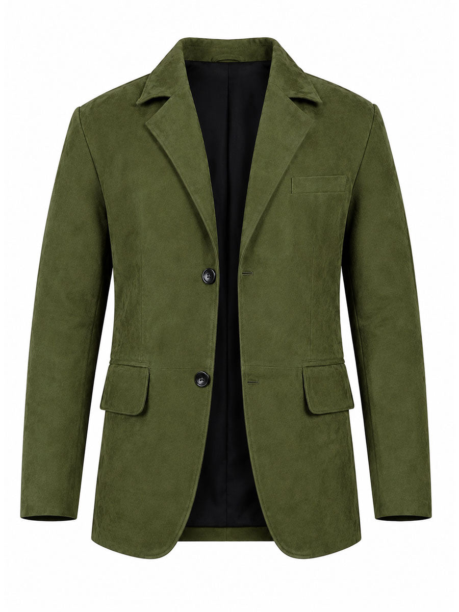 Iverson Olive Suede Blazer