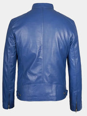 Declan Blue Racer Leather Jacket