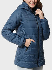Hood Style Women's Blue Puffer Jacket