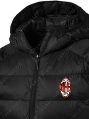 Unisex Ac Milan Puffer Black Jacket