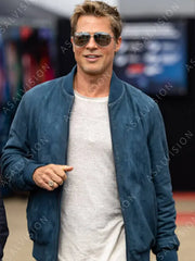 Brad Pitt Silverstone F1 Movie Blue Bomber Jacket