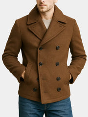 Men's Brown Wool Peacoat
