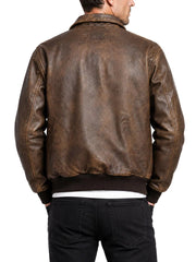 Thatcher A2 Brown Leather Bomber Jacket