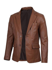 Panelist Brown Leather Blazer