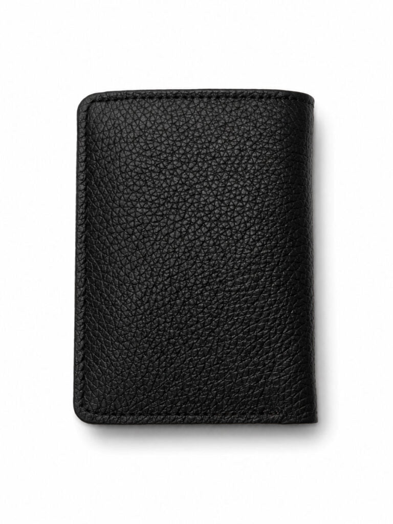 Bulk Black Double Cash Slot Cow Leather Wallet (50 Pcs)