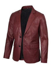 Panelist Burgundy Leather Blazer