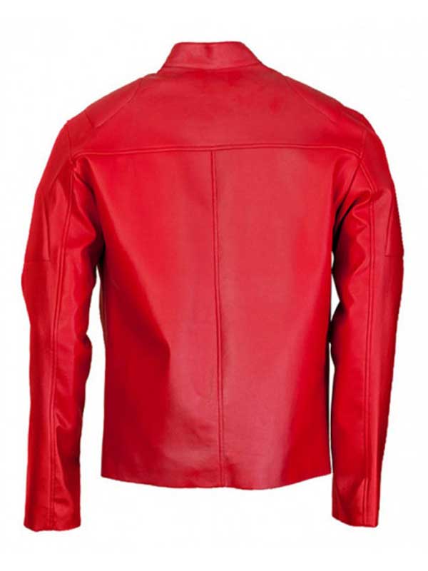 Roklan Cafe Racer Red Leather Jacket