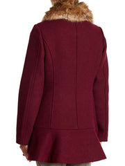 Riverdale Camila Mendes Maroon Shearling Coat