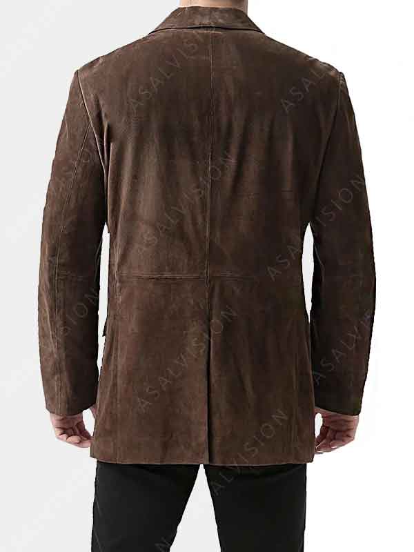 Mens Chocolate Brown Vintage Suede Blazer