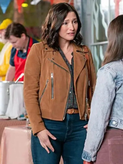 The Way Home 2023 Chyler Leigh Suede Jacket