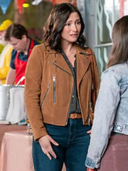 The Way Home 2023 Chyler Leigh Suede Jacket