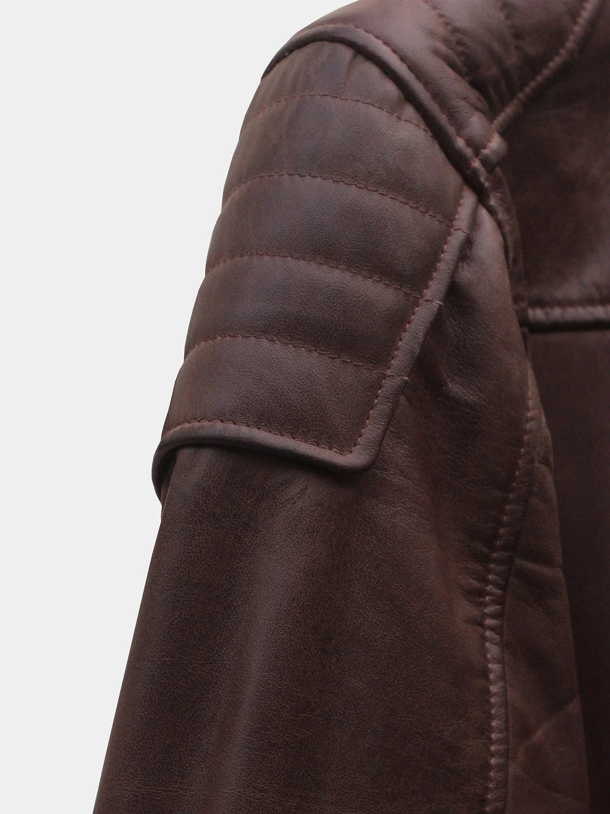 Fenric Men's Dark Brown Leather Vintage Motorcycle Jacket