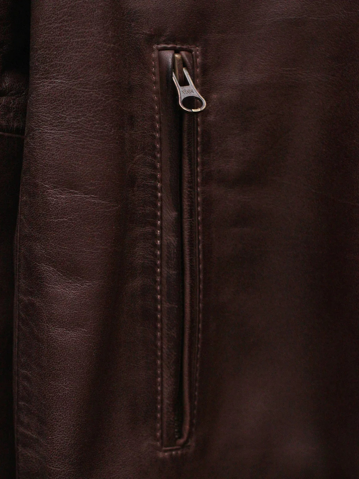 Fenric Men's Dark Brown Leather Vintage Motorcycle Jacket
