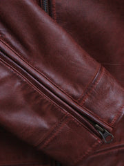 Declan Men's Cognac Cafe Racer Leather Jacket