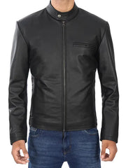 Men's Black Cowhide Leather Jacket