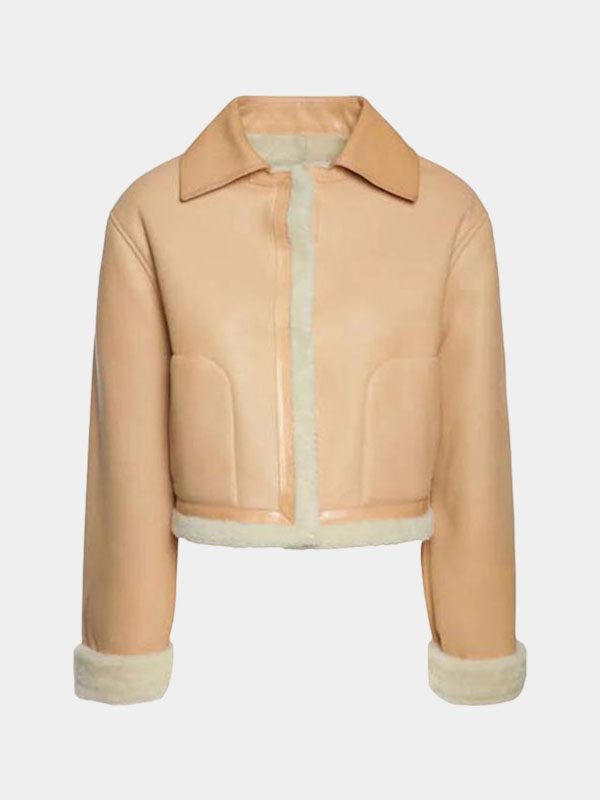 Cream Shearling Jacket For Women