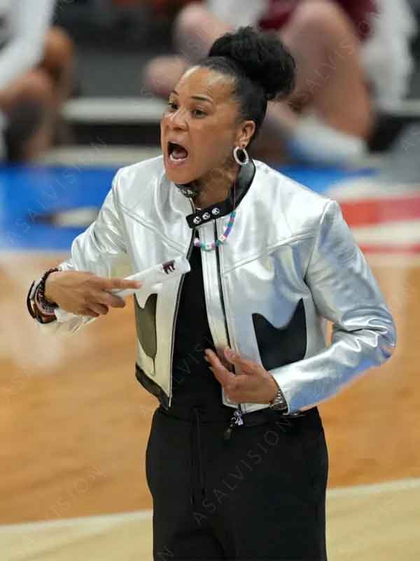 NCAA Women's National Championship 2024 Dawn Staley Silver Jacket