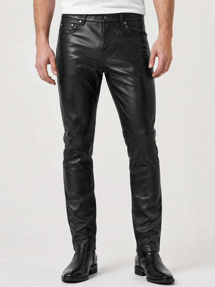 Elric Black Leather Pants
