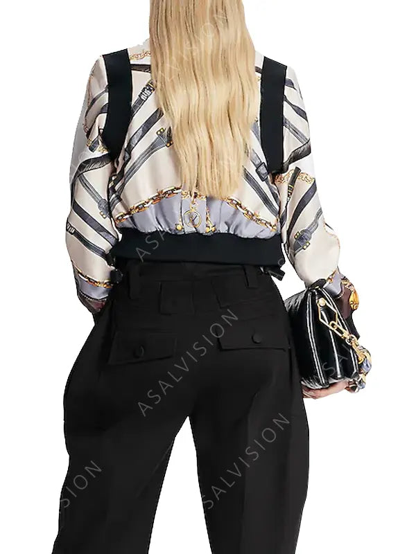 Emily Cooper Emily In Paris Chain Belt Bomber Jacket