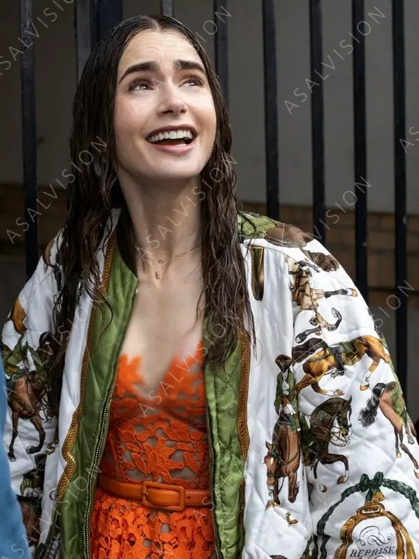 Emily Cooper Emily in Paris Horse Bomber Jacket