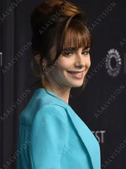 Lily Collins Emily in Paris Season 3 Sky Blue Blazer