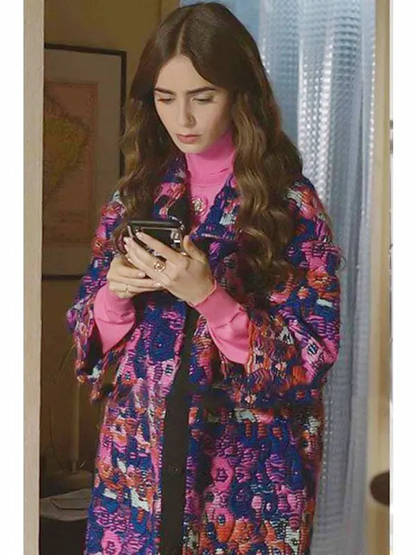 Lily Collins Emily In Paris Emily Cooper Floral Coat
