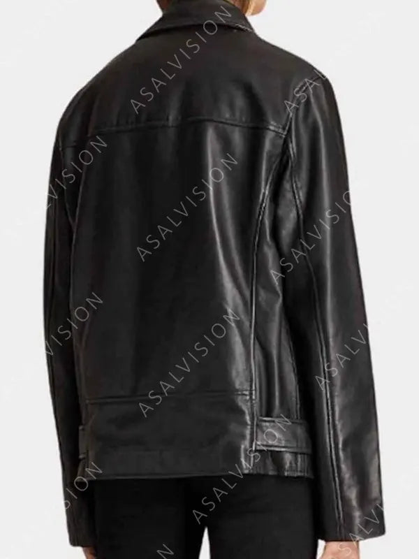 Emily In Paris Camille Razat Leather Black Jacket