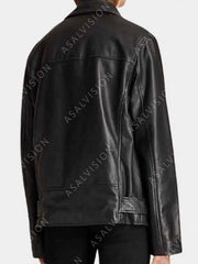 Emily In Paris Camille Razat Leather Black Jacket