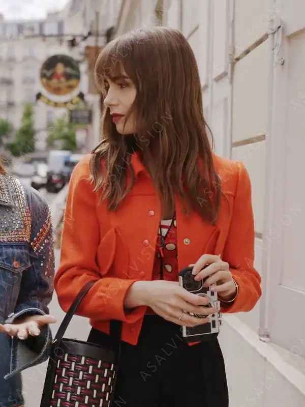 Emily Cooper Emily In Paris Season 3 Orange Jacket