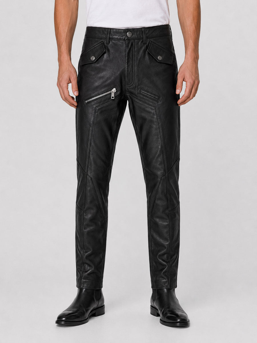 Evren Leather Cargo Pants
